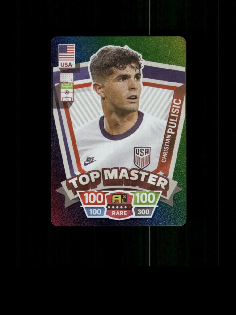 Metallic Rainbow Christian Pulisic Card Soccer Card USA Soccer FIFA World Cup
